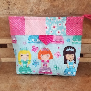 Sale Item:  Quilted Squares Wristlet Purse with Princess Print
