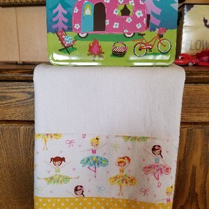 Flour Sack Kitchen, Nursery, or Bathroom Towel with Ballerina Print