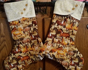 Christmas Stocking with Horse Print