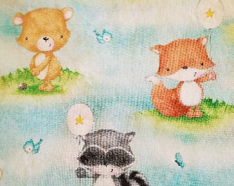 One Pillowcase with Woodland Animals Print