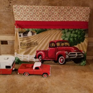 Small Zippered Bag with Classic Chevrolet Truck Print