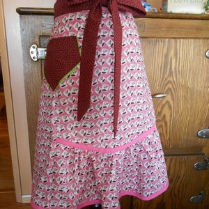 Vintage Style Half Apron with Martini Print