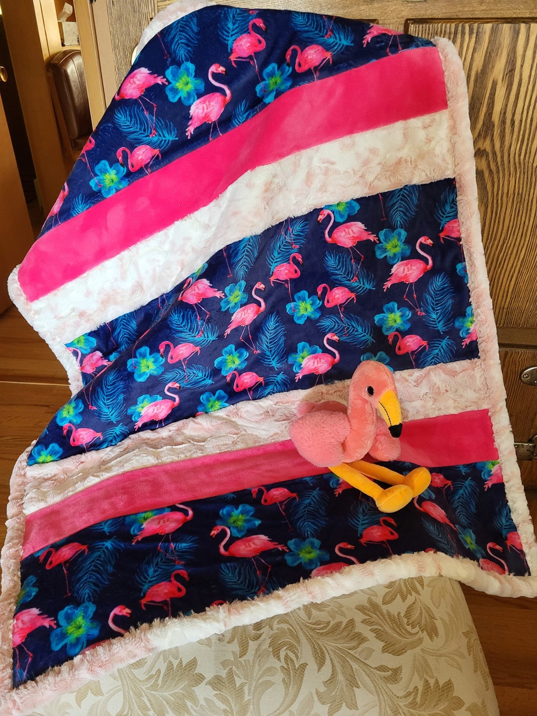 Cuddle Baby Quilt With Flamingo Print Etsy