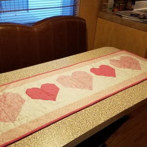 Quilted  Valentine's Day Table Runner