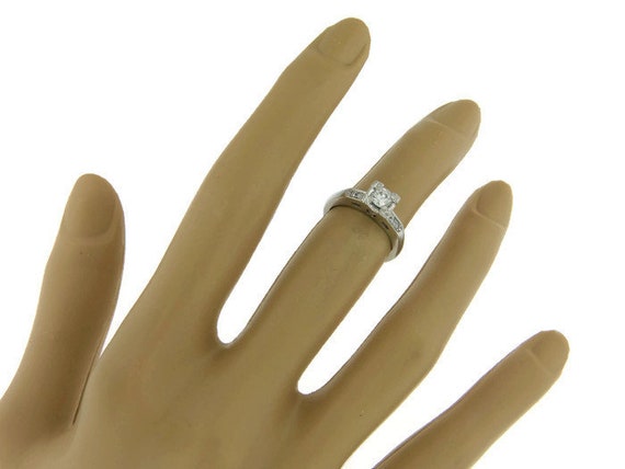 Estate Vintage Thin Engagement Ring Floating Diam… - image 7