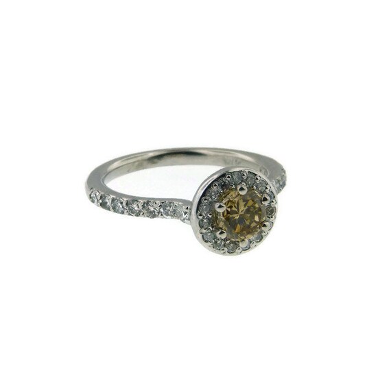 Estate Halo Engagement Ring Fancy Yellow Center D… - image 7