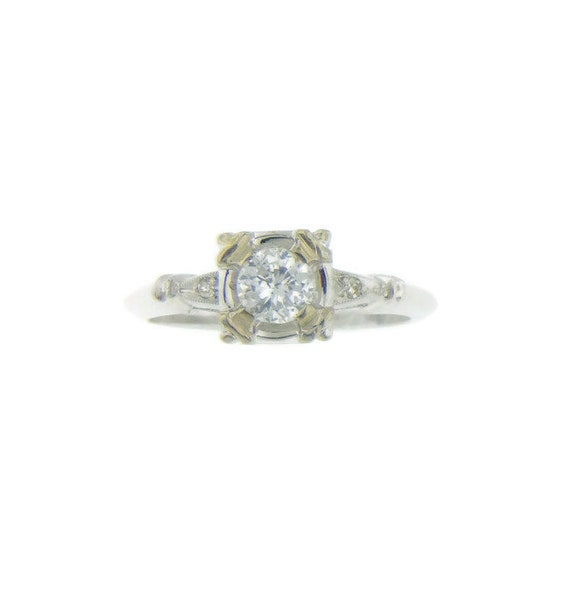 Estate Vintage Engagement Ring Floating Diamond C… - image 1