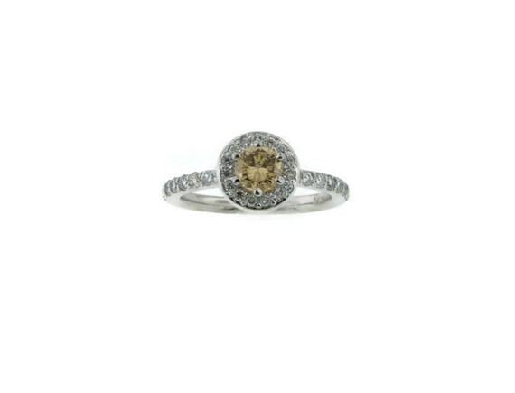 Estate Halo Engagement Ring Fancy Yellow Center D… - image 6