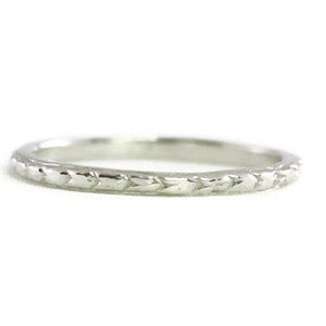 Thin Platinum Art Deco Antique Vintage Wheat Styled Wedding Band US Size 5.75