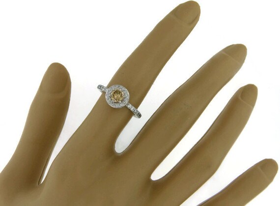 Estate Halo Engagement Ring Fancy Yellow Center D… - image 10