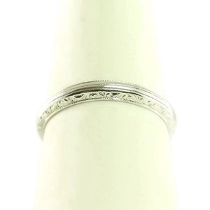 Art Deco Antique Platinum Double Line Styled Wedding Band/Ring