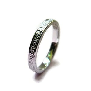 Bold 14 kt White Gold Floral Art Deco Wedding Band