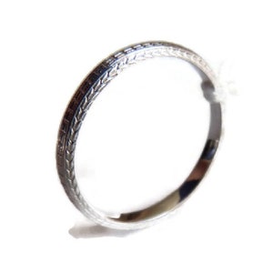 Great Buy - Wedding Band 14kt White Gold Beautifully Engraved Classic Art Deco Style