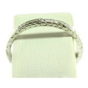 Antique Art Deco Wheat & Floral Styled 14kt White Gold Wedding Band