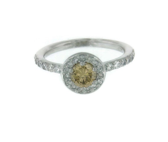 Estate Halo Engagement Ring Fancy Yellow Center D… - image 8