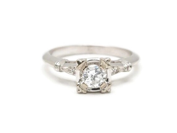 Estate Vintage Engagement Ring Floating Diamond C… - image 2