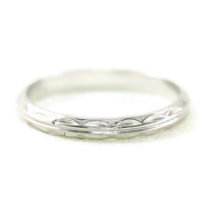 Antique Art Deco Double Line Styled 14kt White Gold Wedding Band/Ring