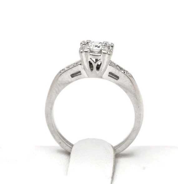 Estate Vintage Thin Engagement Ring Floating Diam… - image 4