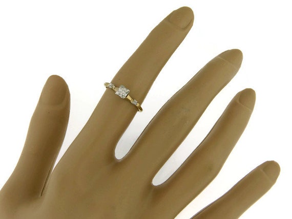 Estate Diamond Engagement Ring .10 Carat Center D… - image 8