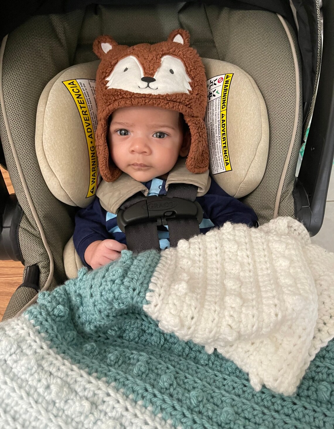 Blue and White Crochet Baby Blanket Textured Blanket Crochet Etsy