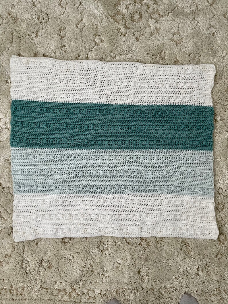 Blue and White Crochet Baby Blanket Textured Blanket Crochet Etsy