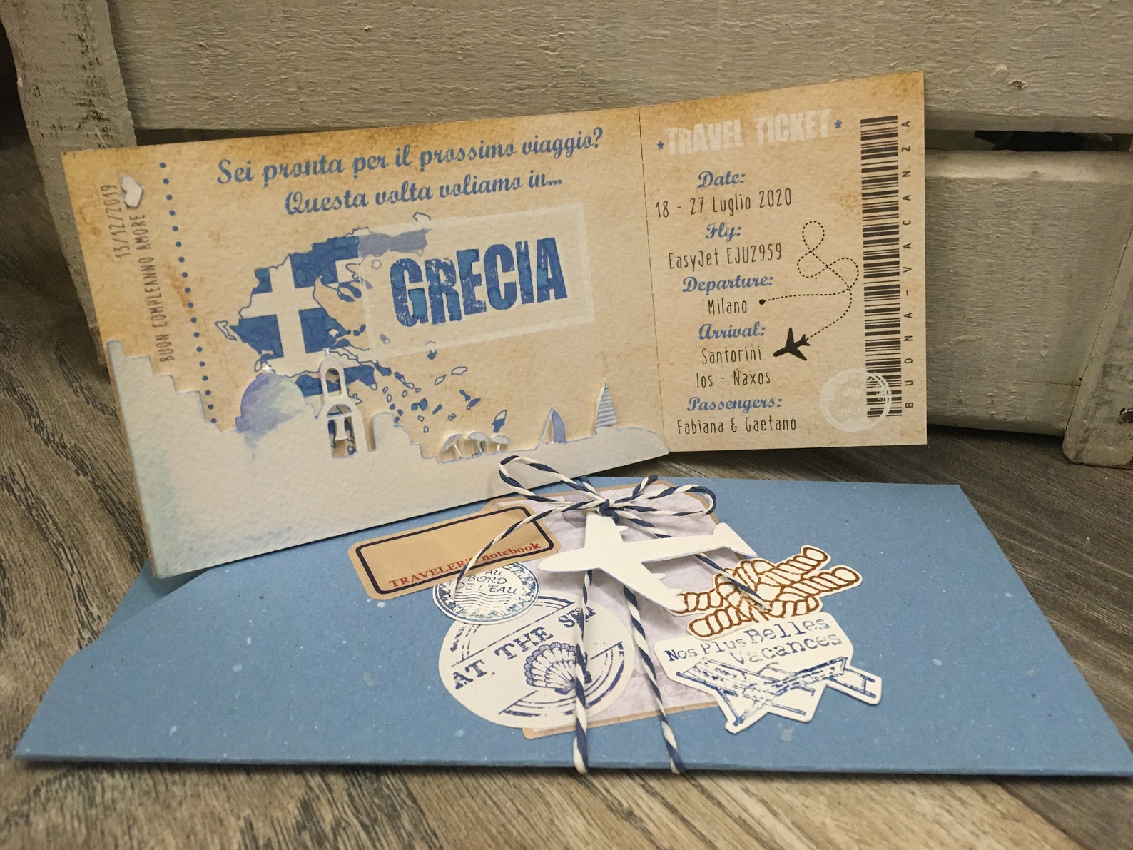 Biglietto di auguri (A5) set di 1 biglietto e 1 busta - vintage aereo