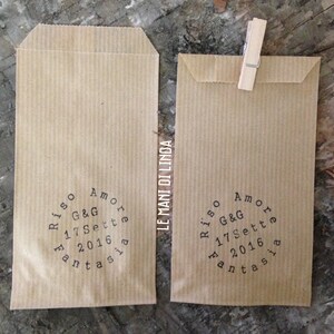 10 Mini sacchetti porta riso/confettata in carta kraft - shabby chic - rustic chic