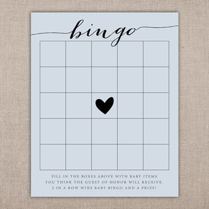 Bingo Druckbare Spielkarte Baby Dusche Spiel Shabby Chic Etsy