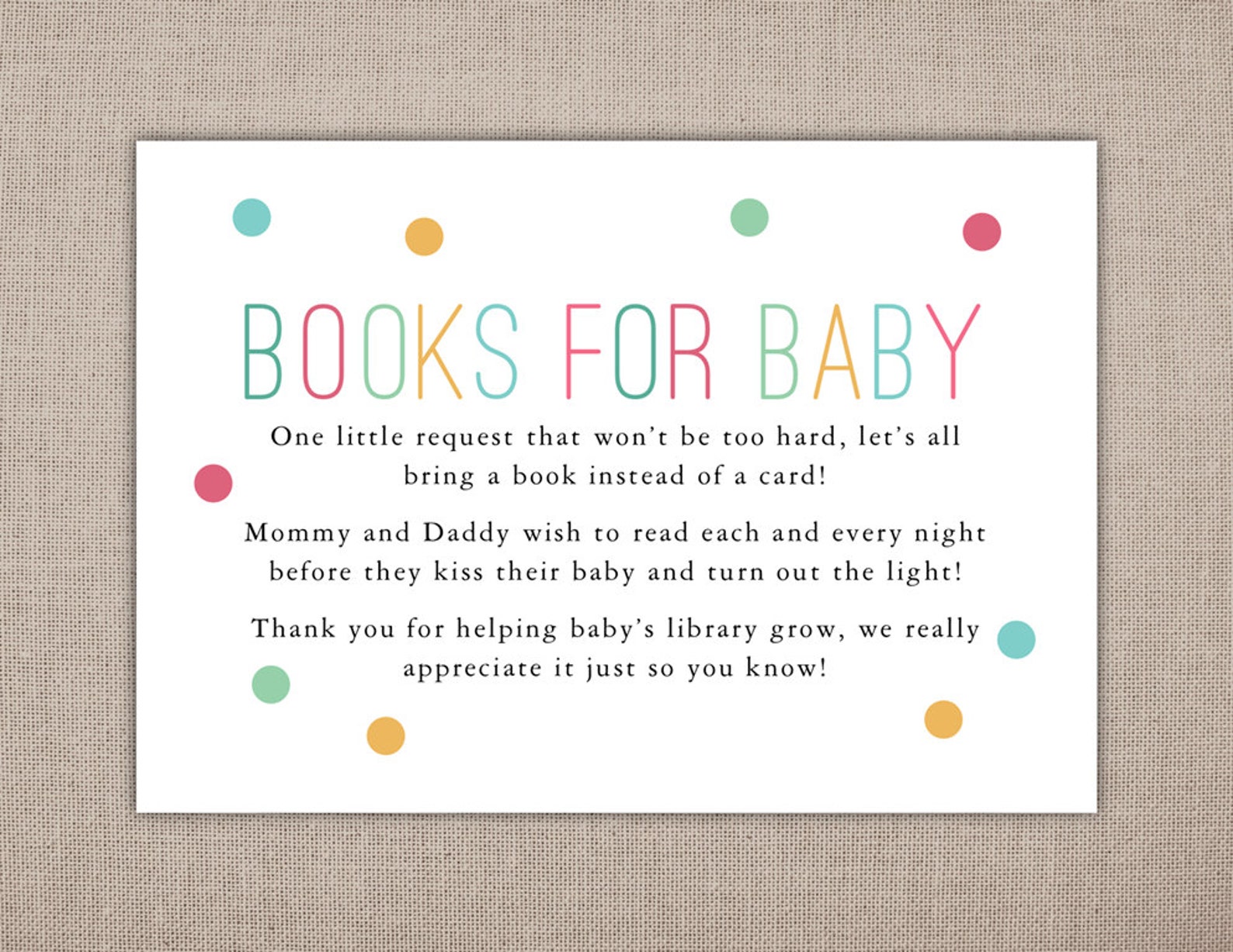 books-for-baby-printable-insert-card-book-request-baby-etsy