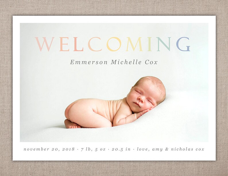 simple birth announcement