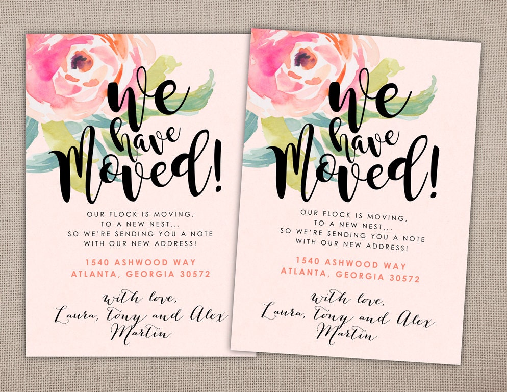 We Have Moved Printable Moving Notice Address Change Etsy