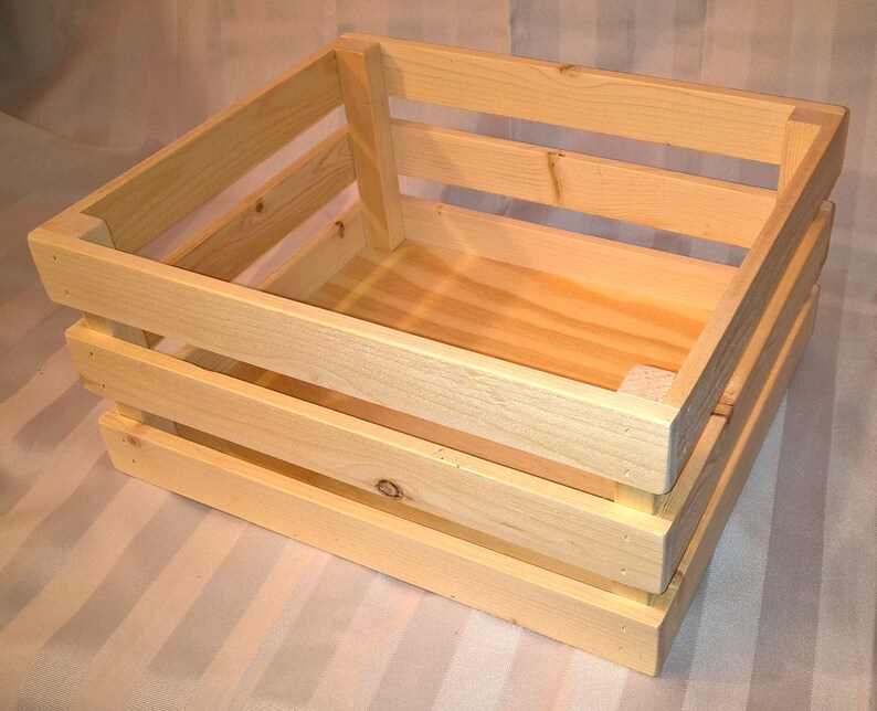 Wooden Storage Crate Unfinished Wood Box Stackable Display Etsy