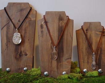 Wood Necklace Displays - Handmade Jewelry Hanging Display