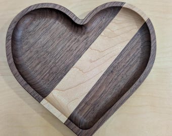 Wooden Heart Tray - Heart-Shaped Catchall Tray