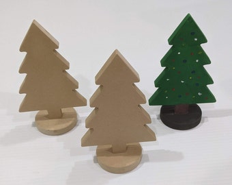 Paintable Christmas Tree Craft - Unfinished Wooden DIY Christmas Decoration