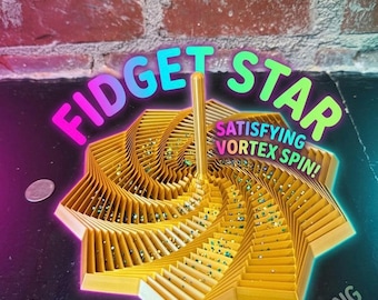 3D Printed Expanding Star Fidget Toy – Desk Sensory Spiral, PLA Stress Relief