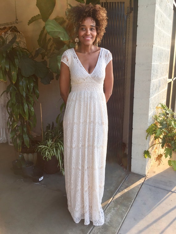 Ivory Lace Maxi Dress