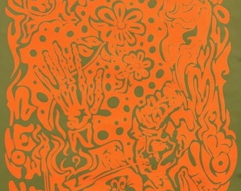 1967 ARTKO Studio Mellow Yellow Blacklight Poster psychedelic
