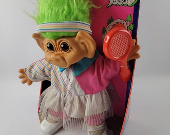 Vintage troll huge tennis wishnik heroes uneeda