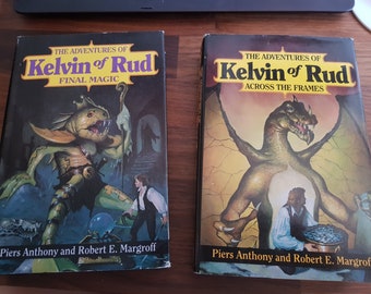 Lot of 2 adventures of Kelvin of Rud across the frames and final magic hardcover rare hard to find books collectable