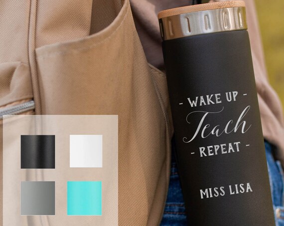 Personalized Water Bottle for Nurse or Doctor, Stainless Steel Bottle 20oz | Elemental Iconic Insulated Bottes | Nurse & Teacher Designs