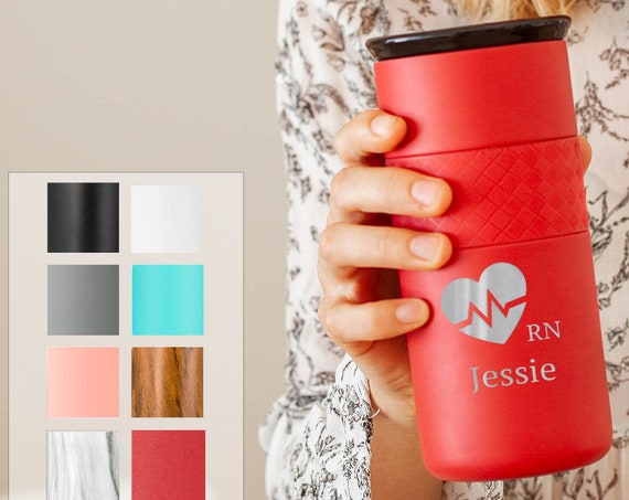 Personalized Doctor Tumbler, Insulated Stainless Steel Coffee Tumbler 16oz with CERAMIC Lid - 6hrs hot | 18 hrs cold | Gift for Nurse