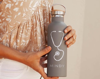 Personalized Nurse Gift 25oz Insulated Water Bottle | Keeps Drinks 12hrs Hot, 24hrs Cold. | Ideal Gift for Doctor, RN, Medical Professional
