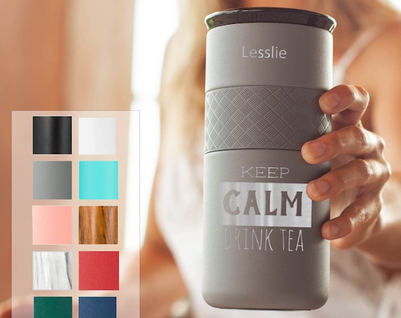 Customized Coffee Tumbler Insulated Stainless Steel Tumbler 16oz with CERAMIC Lid - 6hrs hot |18 hrs cold| Best Gift for Coffee Fans