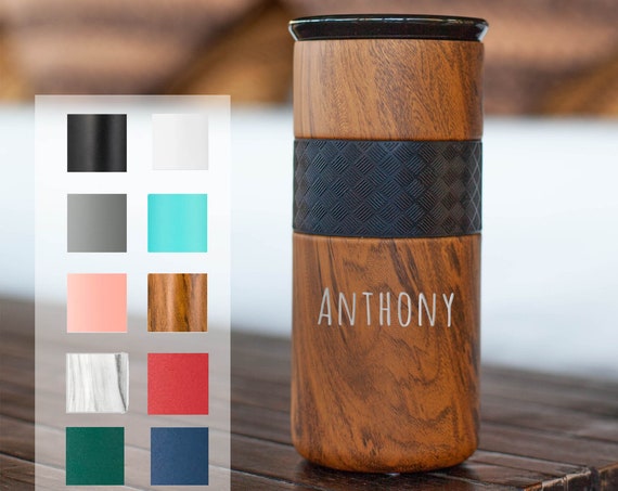 Personalized Insulated Stainless Steel Coffee Tumbler 16oz with CERAMIC Lid - 6hrs hot |18 hrs cold| Best Gift for Coffee Lovers, Birthdays