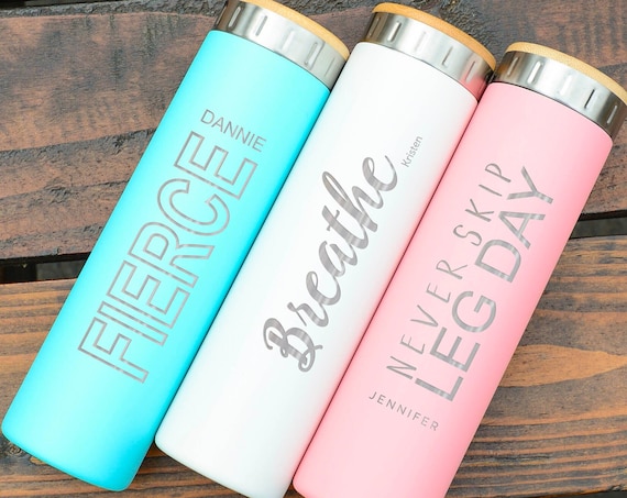 Personalized Water Bottle Stainless Steel Water Bottle 20oz | Elemental Iconic Insulated Bottes | Best Gift for Fitness Lovers Birthday