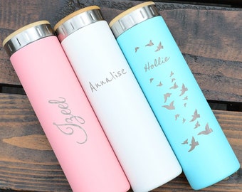 Custom Name 20oz Stainless Steel Water Bottle | Elemental Iconic Insulated Bottes | Best Gift for Birthdays and Holidays | Custom Logo