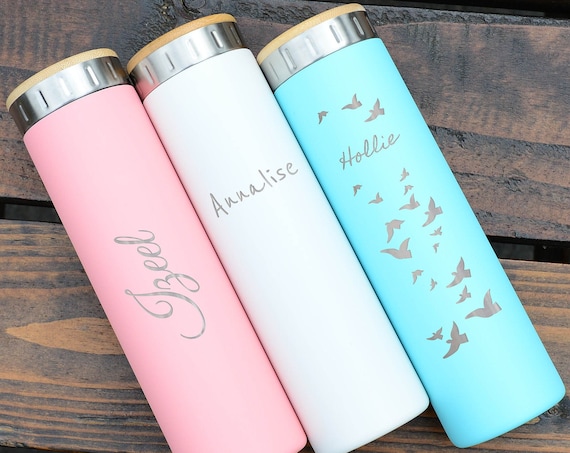 Custom Name 20oz Stainless Steel Water Bottle | Elemental Iconic Insulated Bottes | Best Gift for Birthdays and Holidays | Custom Logo