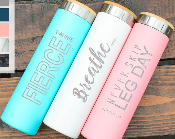 Personalized Water Bottle, Stainless Steel Bottle 20oz | Elemental Iconic Insulated Bottes | Best Gift for Active, Fitness Lovers Birthday