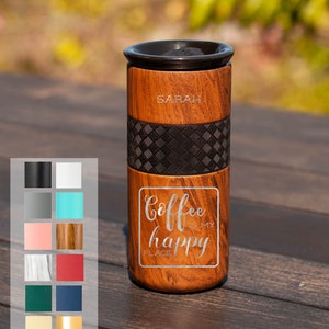 Personalized Coffee Tumbler Gift Insulated Stainless Steel Tumbler 16oz with CERAMIC Lid - 6hrs hot |18 hrs cold| Best Gift for Coffee Fans